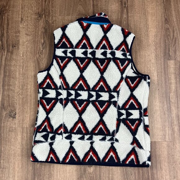 Patagonia Retro X Deep Pile Fleece Vest- Tribal Brass Hawk Sz XL - Picture 7 of 12